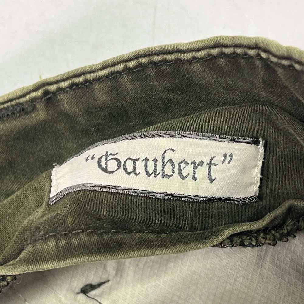 Dondup Gaubert Mens Olive Green Slim‎ Fit Velvet Corduroy Trousers Italy